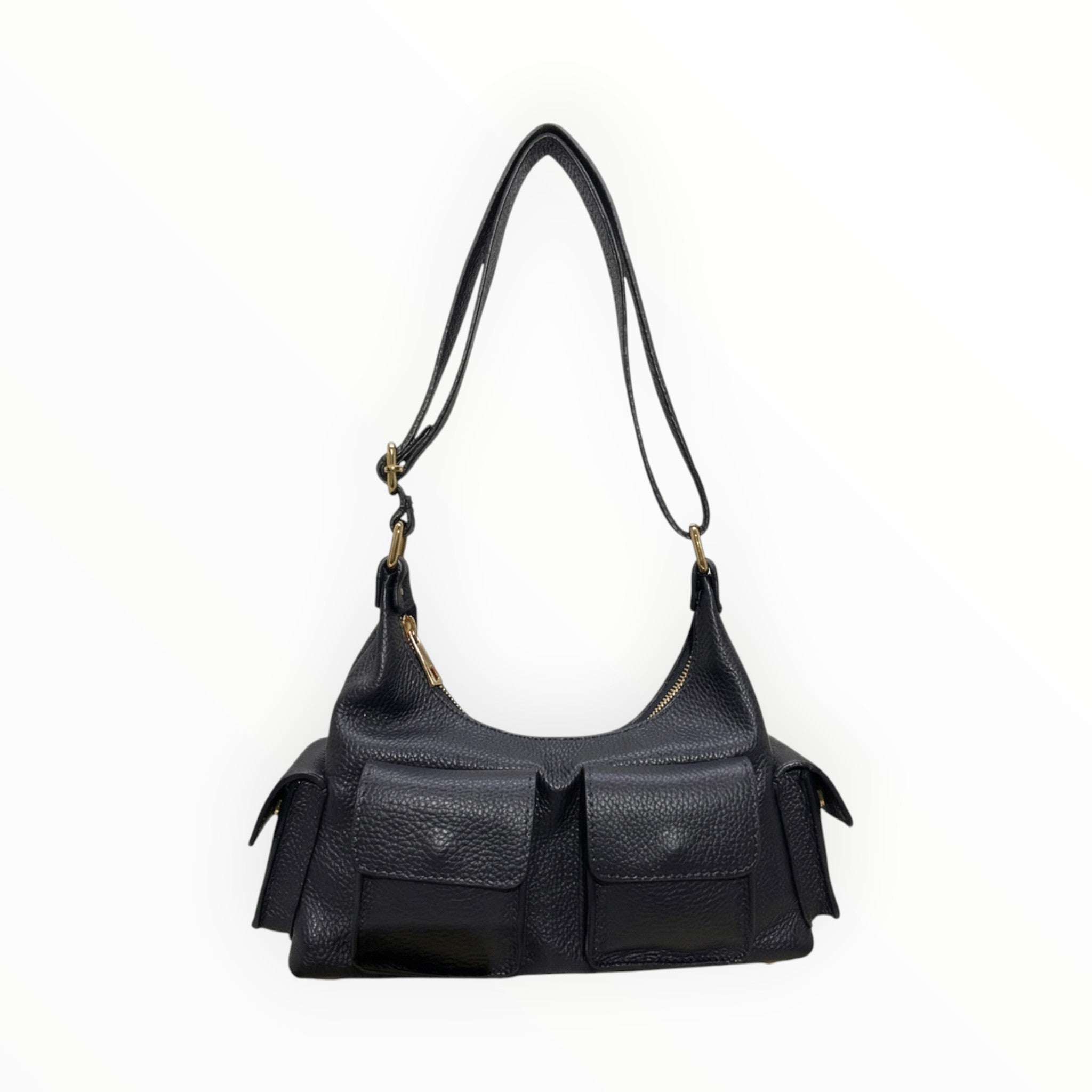 Sac bandoulière cargo cuir grainé LOUISA LEE - Sacs - LOUISA LEE