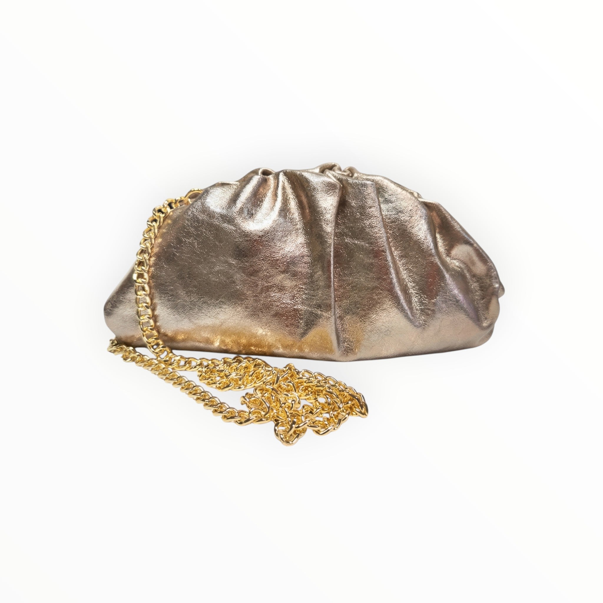 Sac plissé cuir irisé chainé LOUISA LEE - Sacs - LOUISA LEE