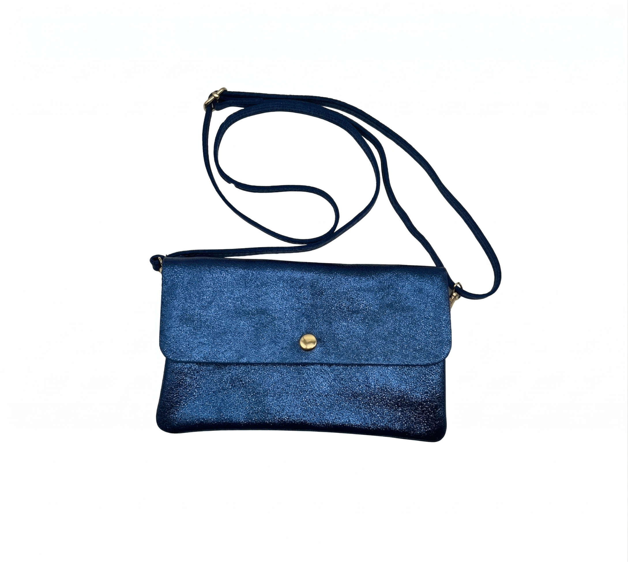 Pochette bandoulière cuir irisé 20 cm LOUISA LEE - Sacs - LOUISA LEE