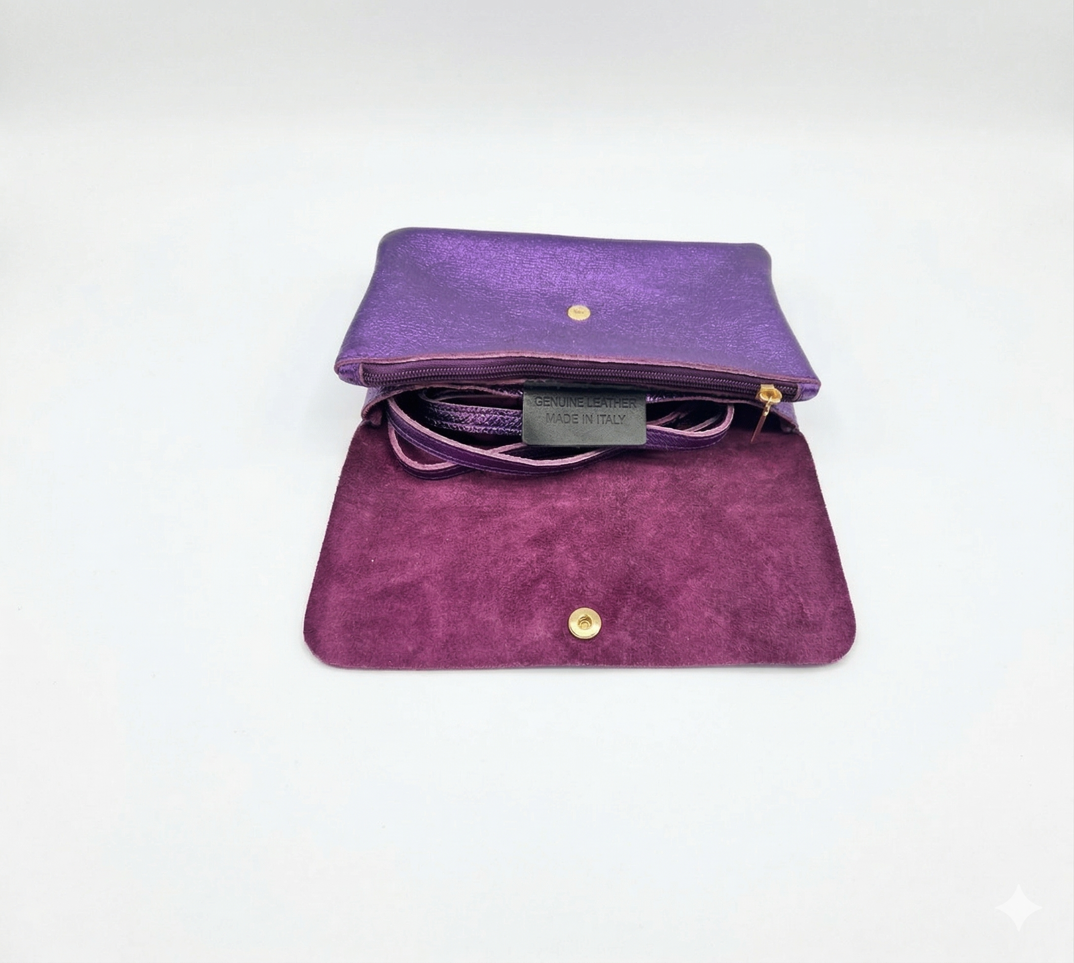 Pochette bandoulière cuir irisé 20 cm LOUISA LEE - Sacs - LOUISA LEE
