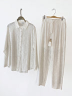 Ensemble Broderie Anglaise – Chemise Oversize & Pantalon