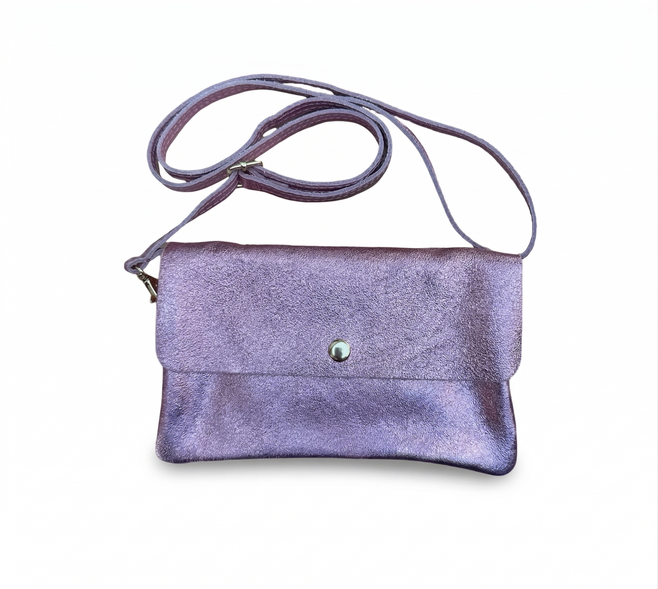 Pochette bandoulière cuir irisé 20 cm LOUISA LEE - Sacs - LOUISA LEE