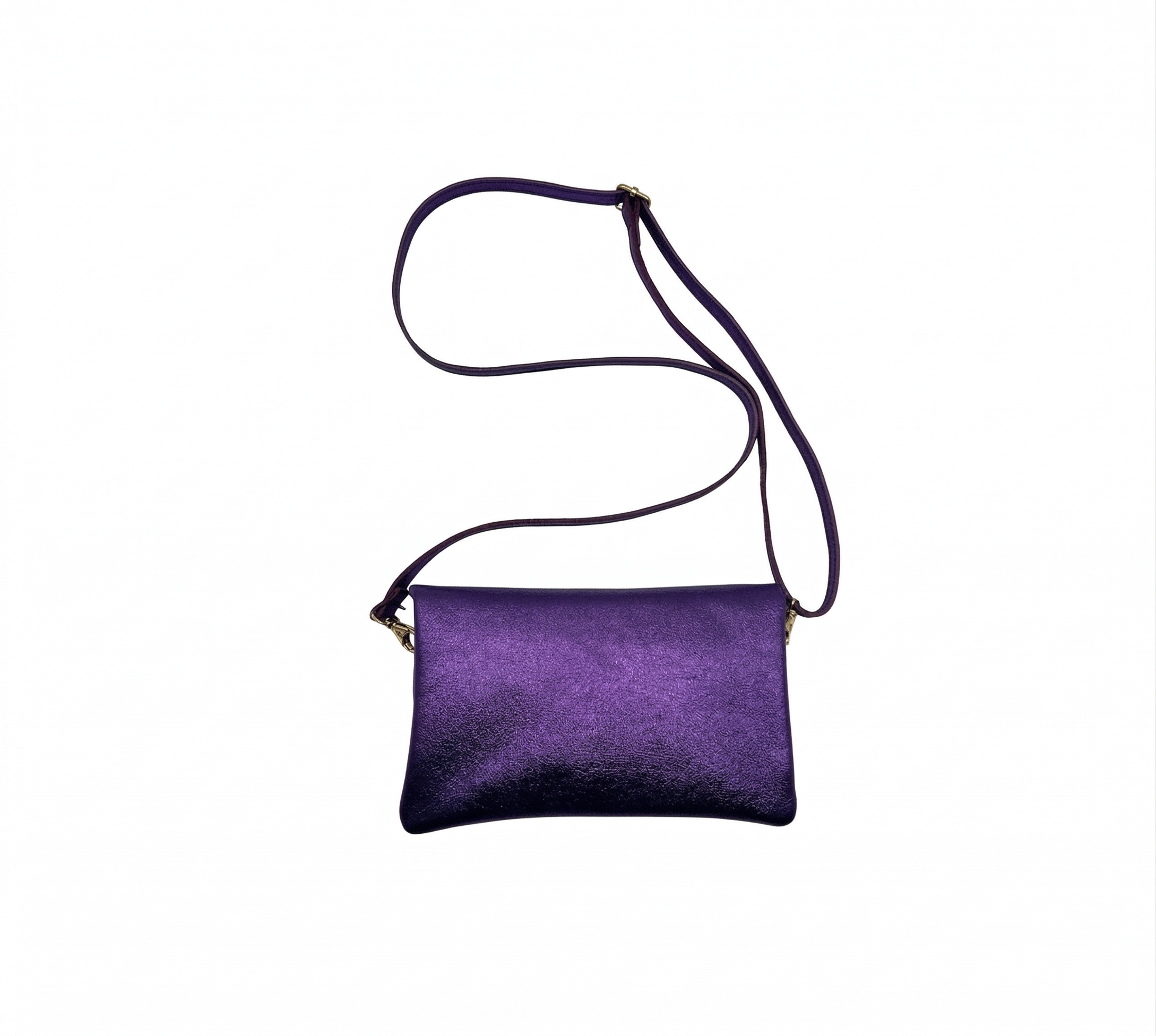 Pochette bandoulière cuir irisé 20 cm LOUISA LEE - Sacs - LOUISA LEE