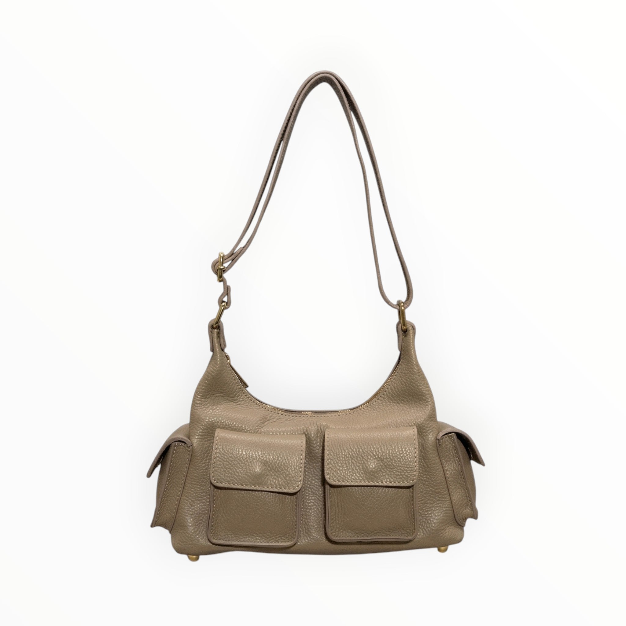 Sac bandoulière cargo cuir grainé LOUISA LEE - Sacs - LOUISA LEE