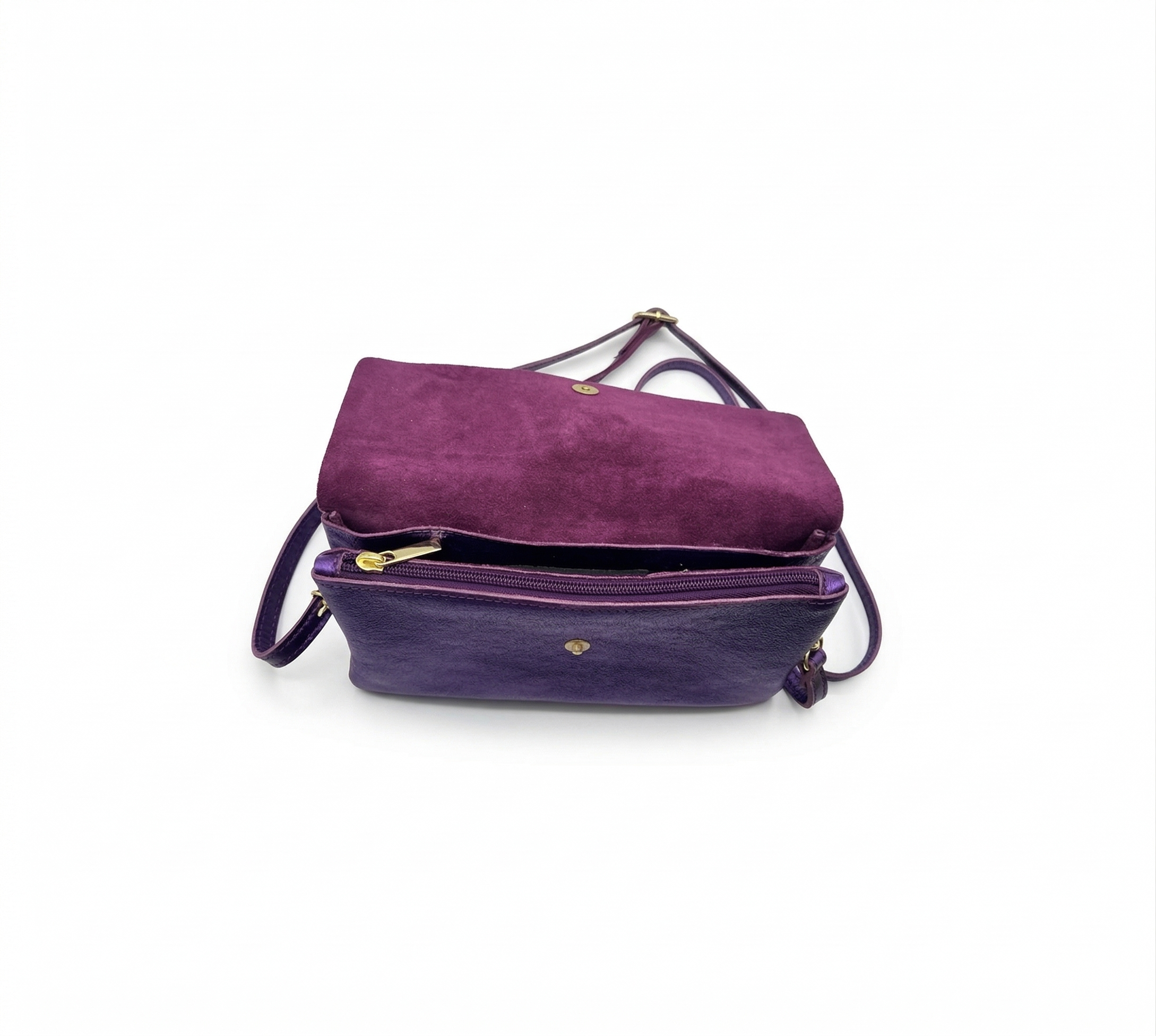 Pochette bandoulière cuir irisé 20 cm LOUISA LEE - Sacs - LOUISA LEE