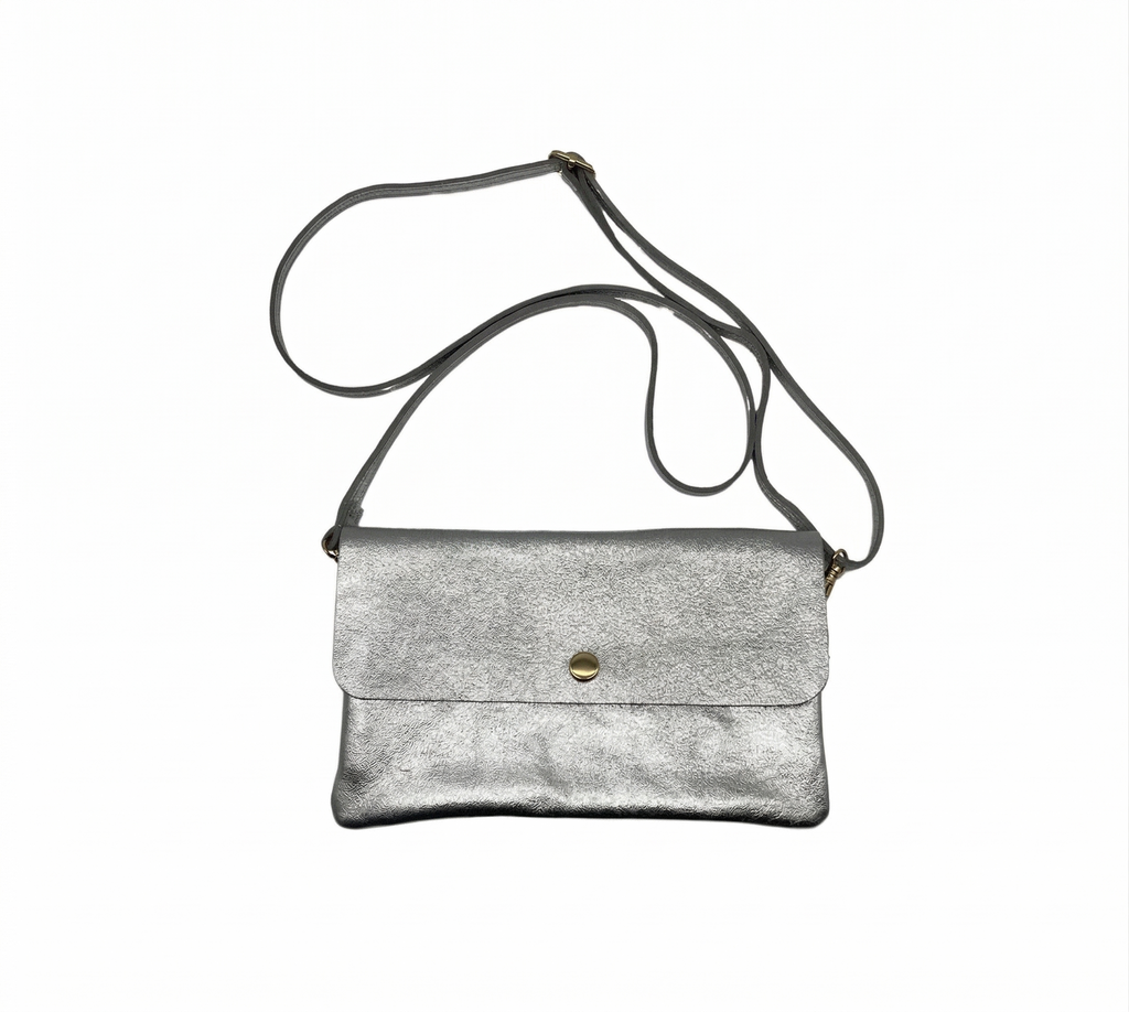 Pochette bandoulière cuir irisé 20 cm LOUISA LEE - Sacs - LOUISA LEE