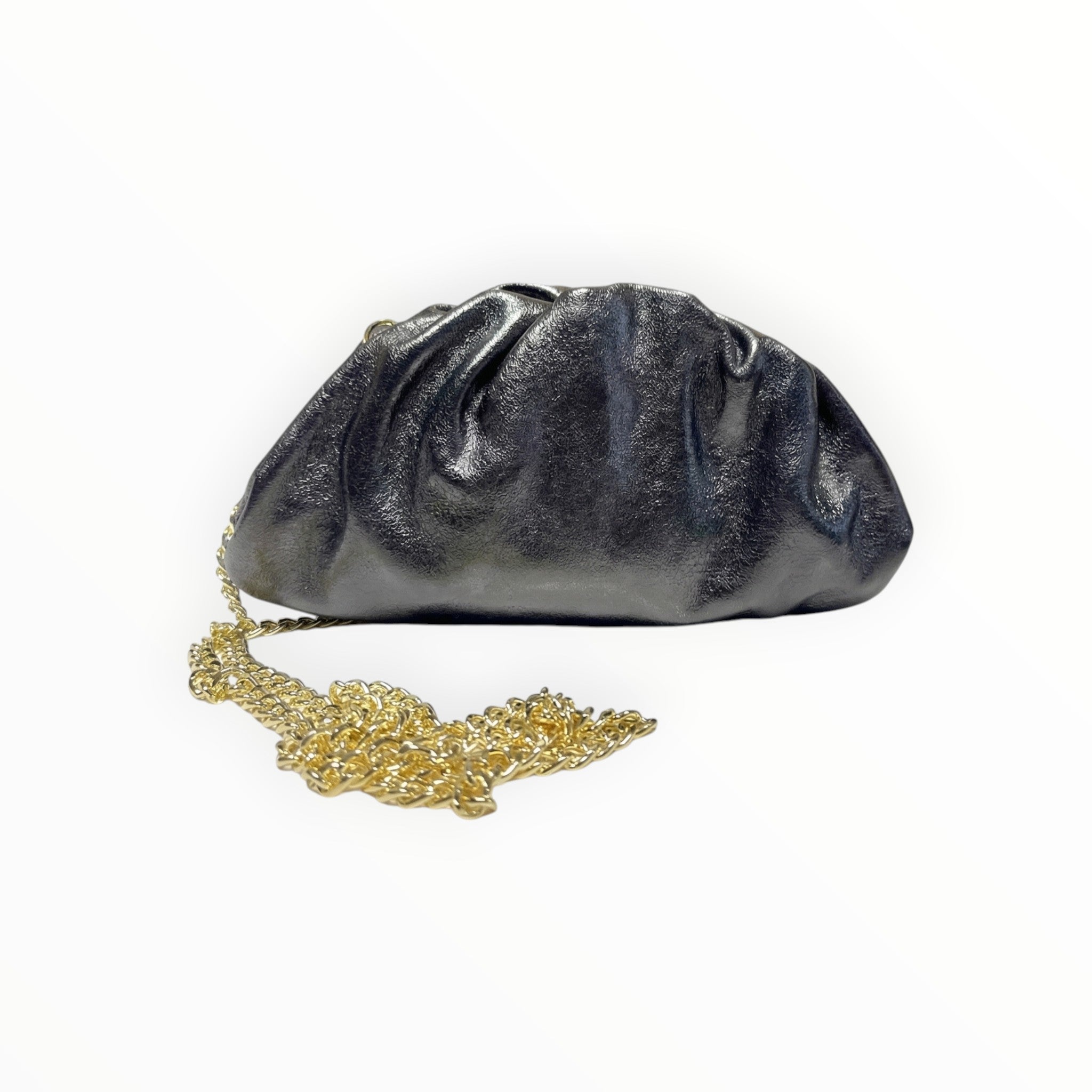 Sac plissé cuir irisé chainé LOUISA LEE - Sacs - LOUISA LEE