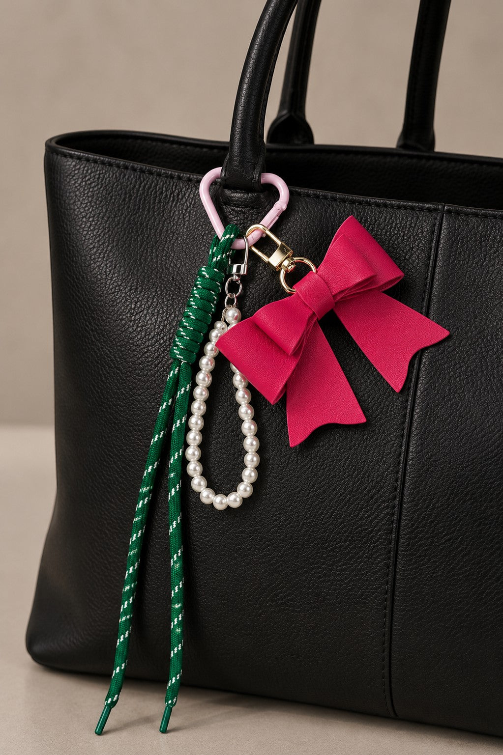 Grigri Sac & Porte-clé Nœud et Perles ÉLINE L'ATELIER