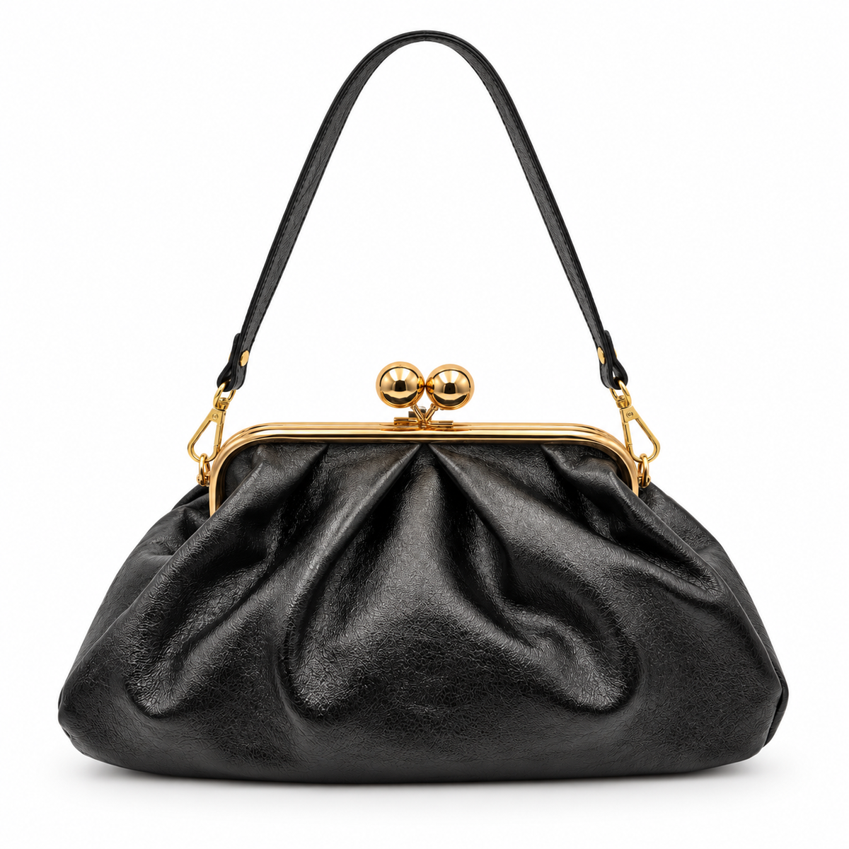 Sac à main en cuir plissé à fermoir boule GALLANTRY
