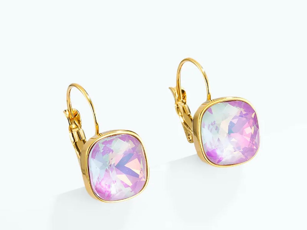 Boucles d’oreilles dorées à reflets roses ÉLINE L’ATELIER