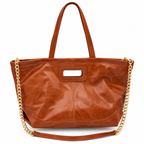 Sac cabas en cuir véritable avec chaîne dorée GALLANTRY