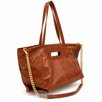 Sac cabas en cuir véritable avec chaîne dorée GALLANTRY