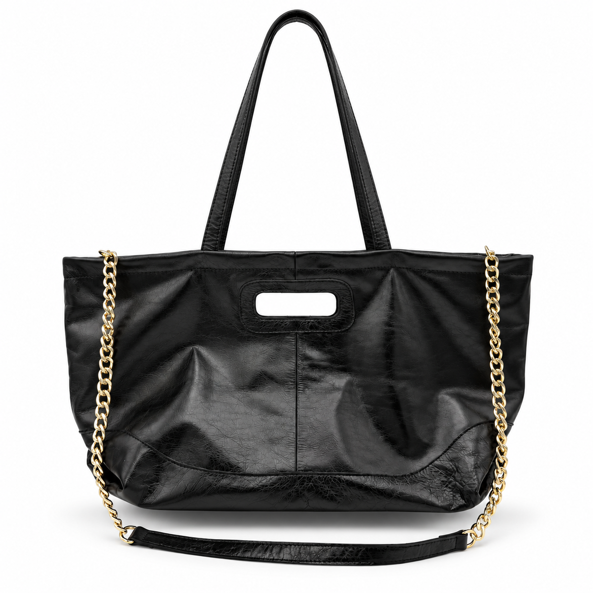 Sac cabas en cuir véritable avec chaîne dorée GALLANTRY