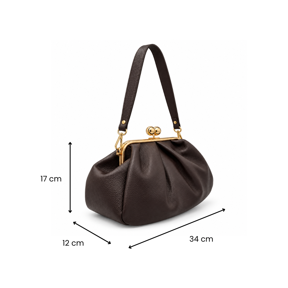 Sac à main en cuir à fermoir rétro GALLANTRY