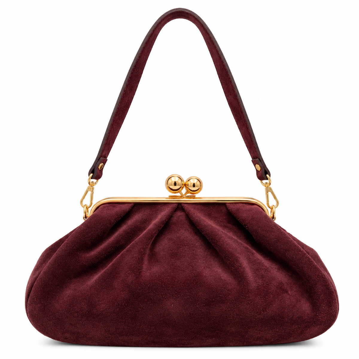 Sac à main en cuir suédé à fermoir rétro GALLANTRY
