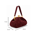 Sac à main en cuir suédé à fermoir rétro GALLANTRY