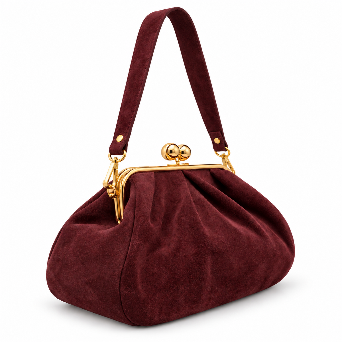 Sac à main en cuir suédé à fermoir rétro GALLANTRY