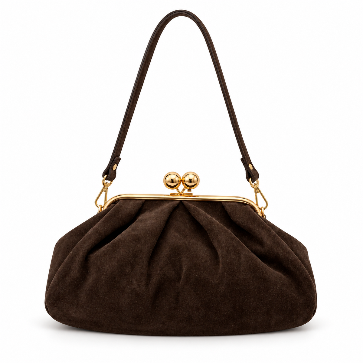 Sac à main en cuir suédé à fermoir rétro GALLANTRY