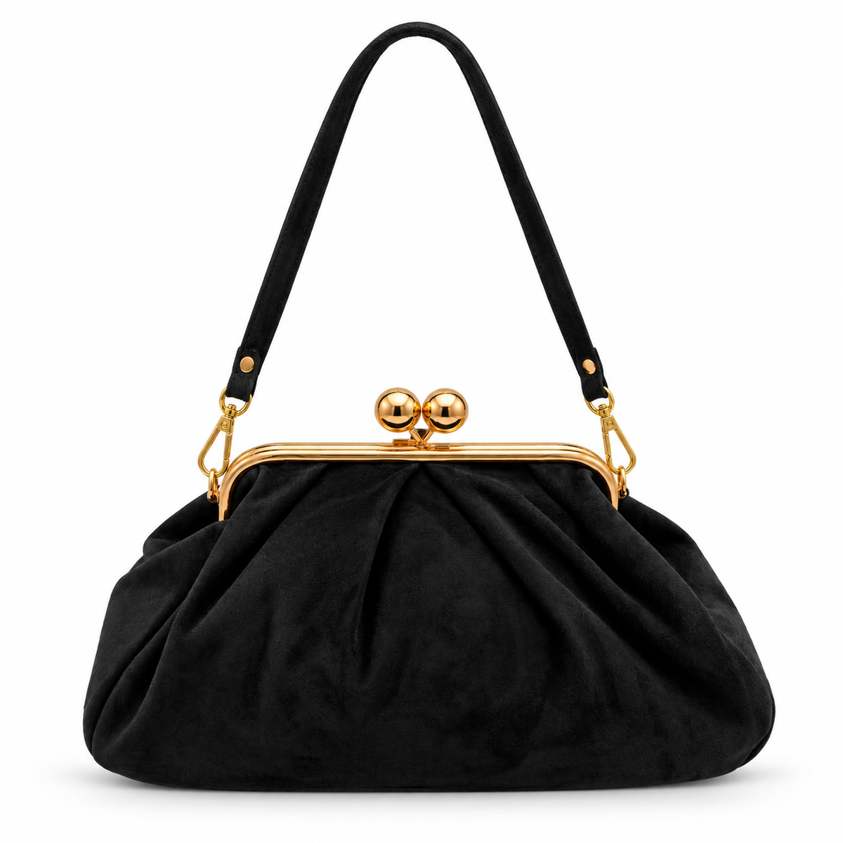Sac à main en cuir suédé à fermoir rétro GALLANTRY
