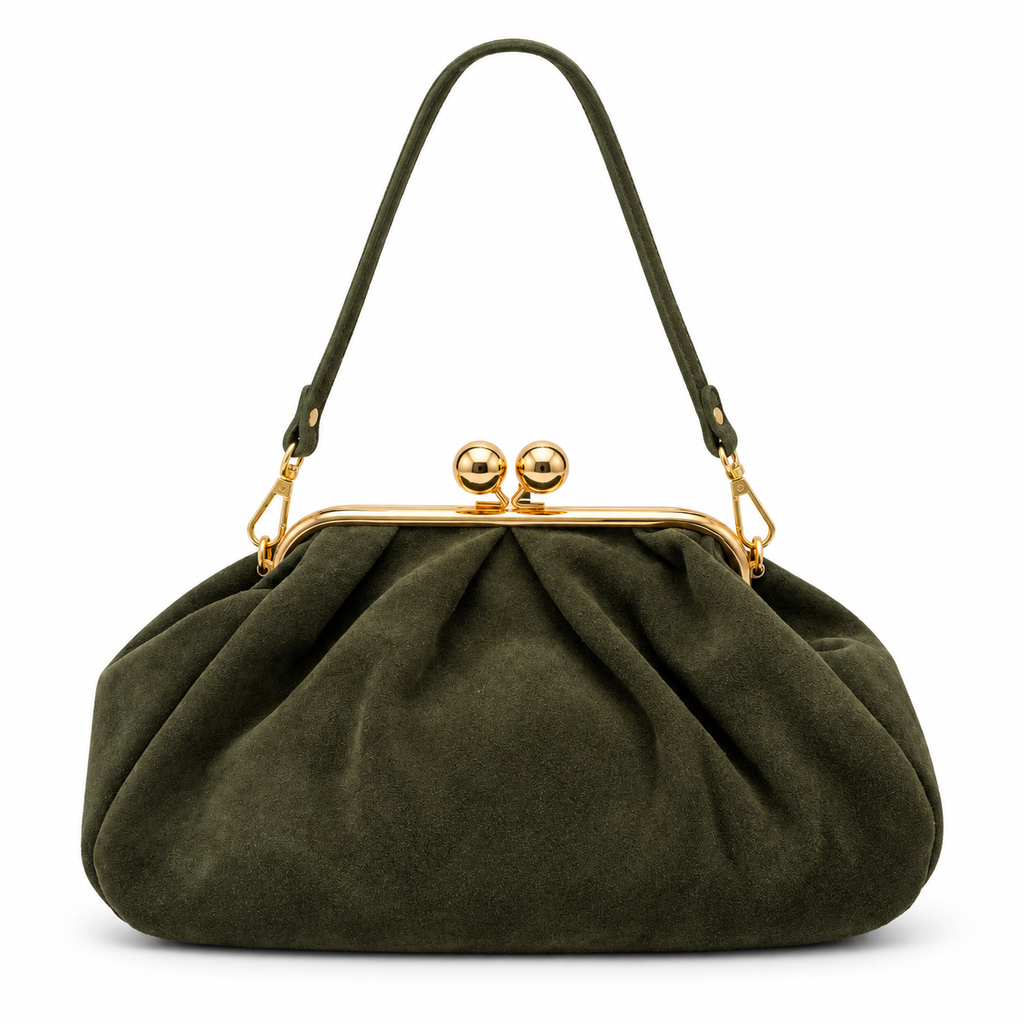 Sac à main en cuir suédé à fermoir rétro GALLANTRY