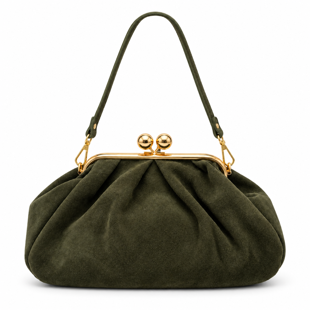 Sac à main en cuir suédé à fermoir rétro GALLANTRY