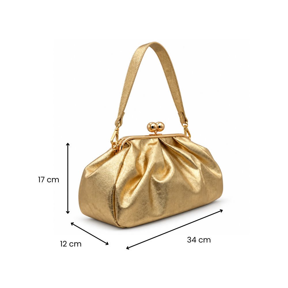 Sac à main en cuir plissé à fermoir boule GALLANTRY