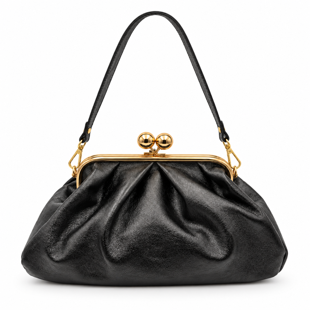Sac à main en cuir plissé à fermoir boule GALLANTRY