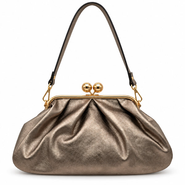 Sac à main en cuir plissé à fermoir boule GALLANTRY