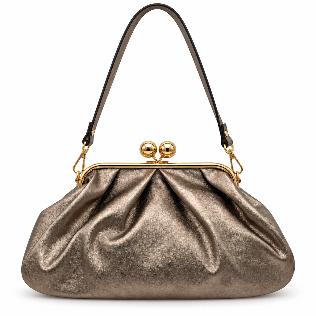 Sac à main en cuir plissé à fermoir boule GALLANTRY