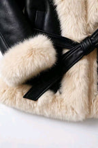 Manteau court femme en simili cuir ceinturé GALLANTRY