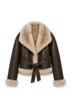 Manteau court femme en simili cuir ceinturé GALLANTRY