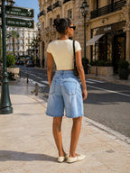 Jorts en jean stretch flare évasé NINA CARTER