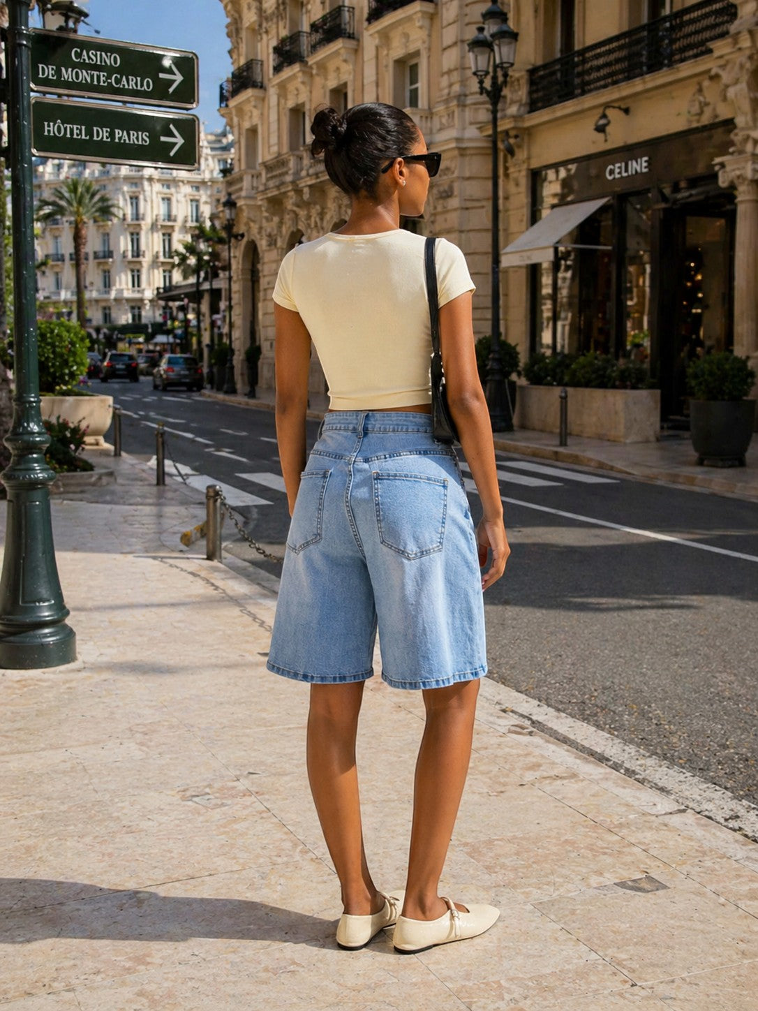 Jorts en jean stretch flare évasé NINA CARTER