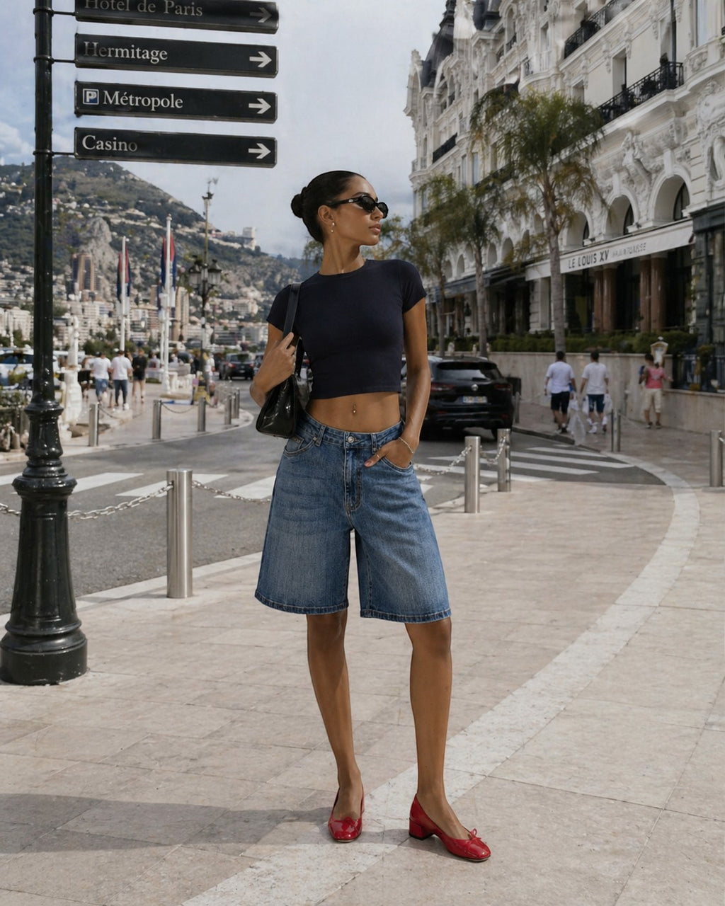 Jorts en jean stretch flare évasé NINA CARTER