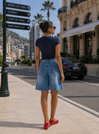 Jorts en jean stretch flare évasé NINA CARTER