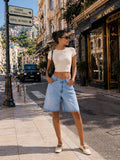 Jorts en jean stretch flare évasé NINA CARTER