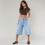 Jorts long en jean stretch flare évasé NINA CARTER