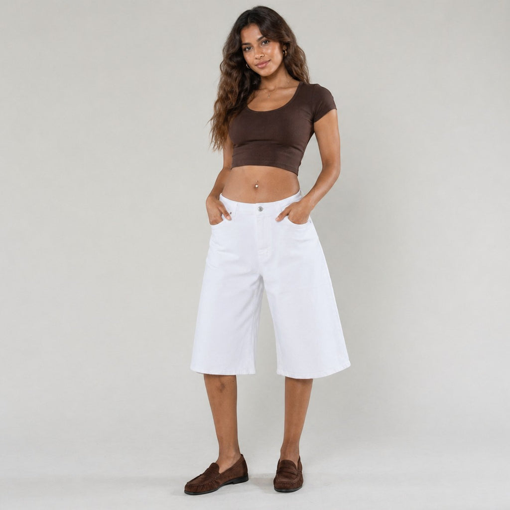 Jorts long en jean stretch flare évasé NINA CARTER