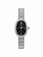 Montre femme BROCK FASHION TIME Lolie ovale en acier inoxydable avec cadran noir et chiffres romains