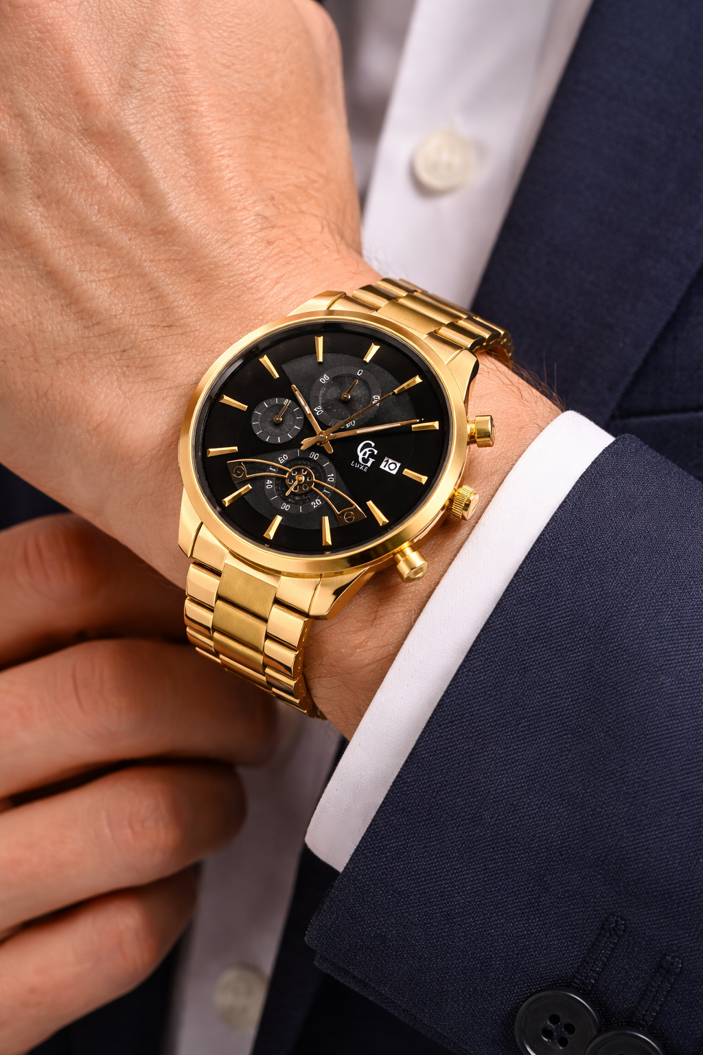 Montre Chronographe Gabriel Dorée Noir GG LUXE WATCH - Montre - GG LUXE WATCH