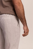 Pantalon en lin à plis beige — Custi Mikelo