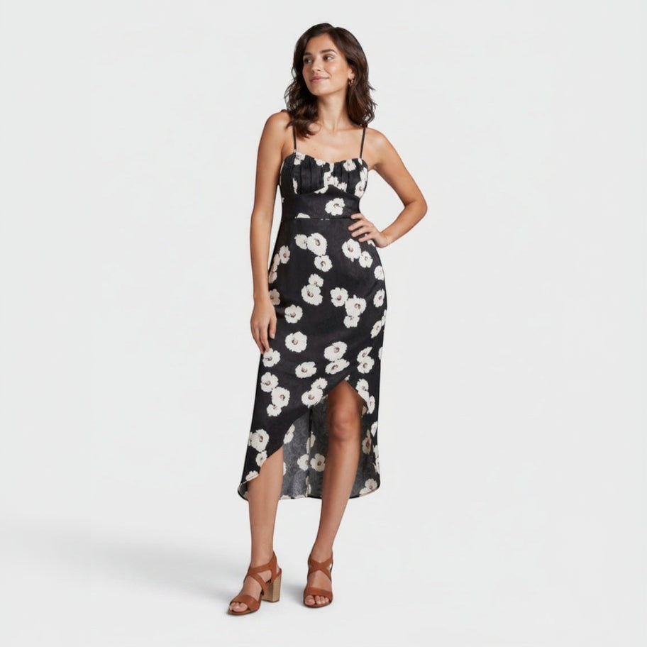 Robe corset imprimé fleuri japonais ANDY & LUCY
