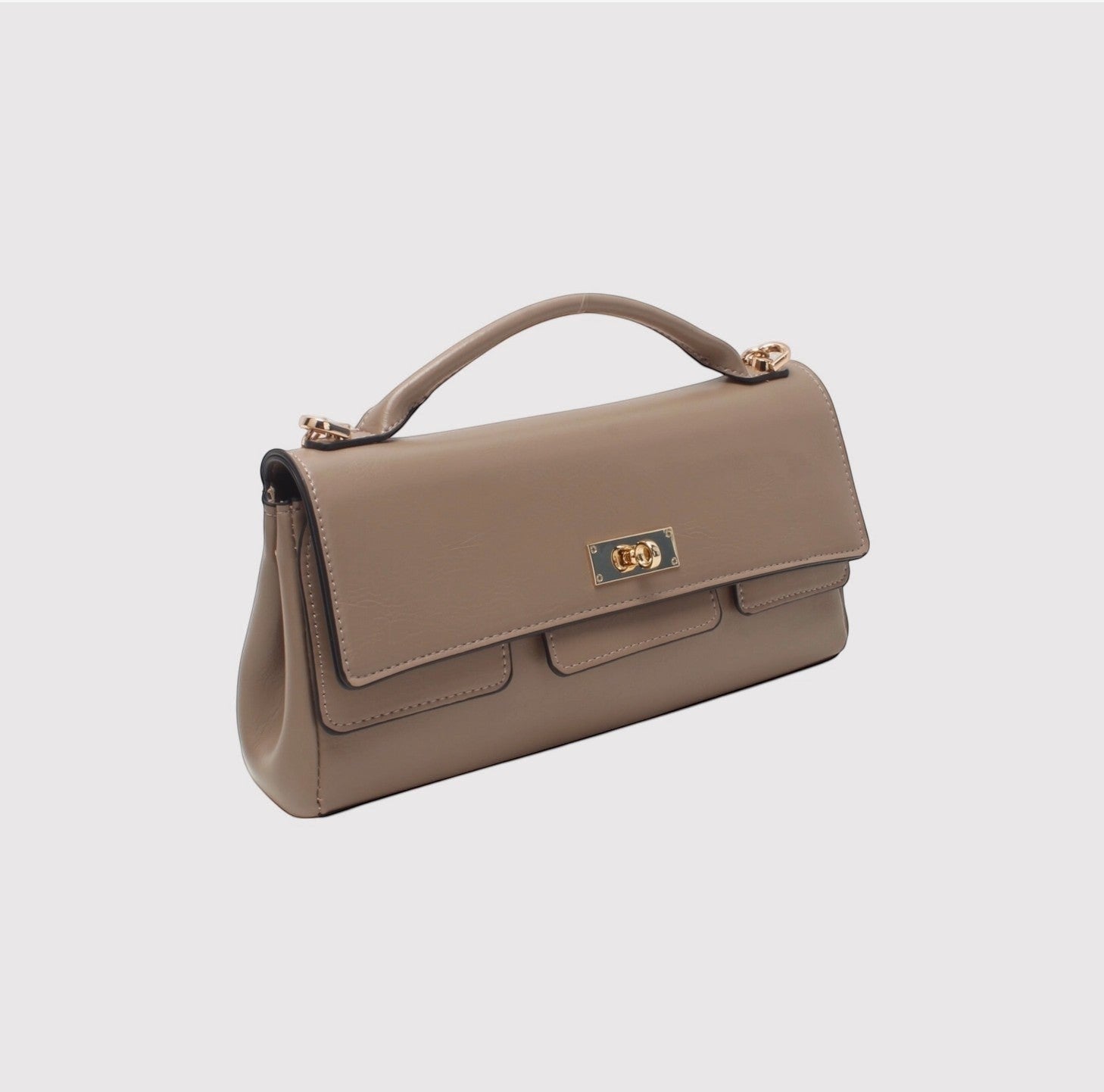 Sac Baguette Bandoulière & Poignet Fermoir Tourniquet BESTINI