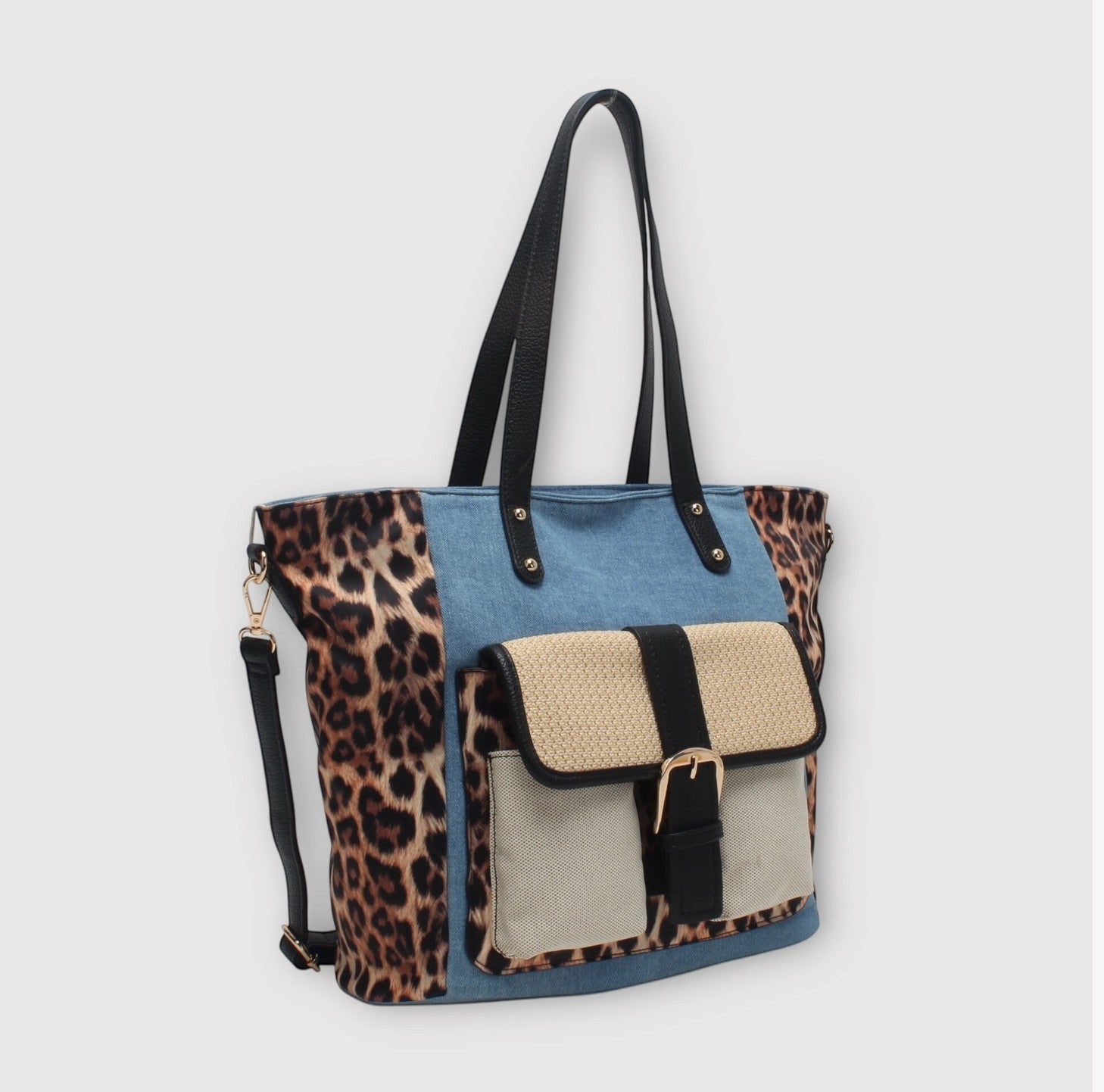 Sac Cabas Effet Léopard Anse & Bandoulière BESTINI