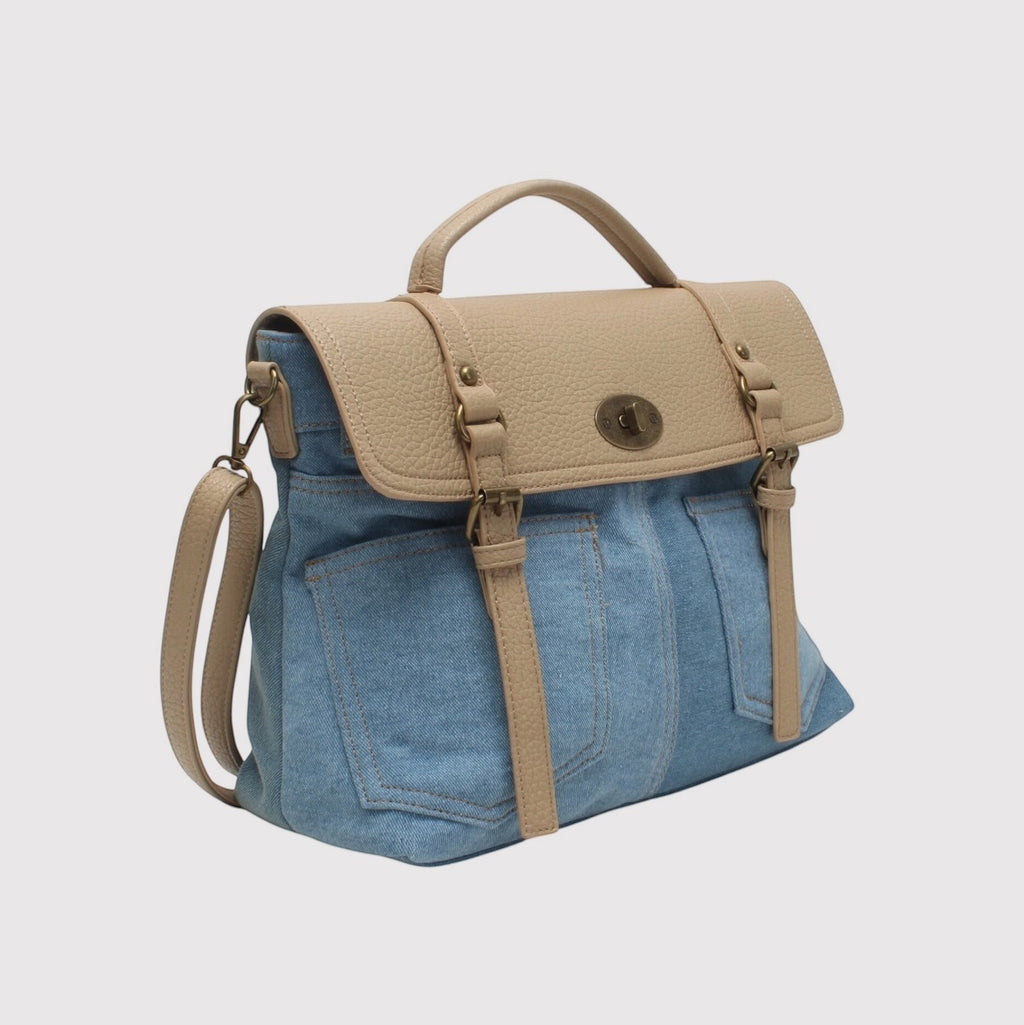 Sac bandoulière amovible bi-matière jean BESTINI