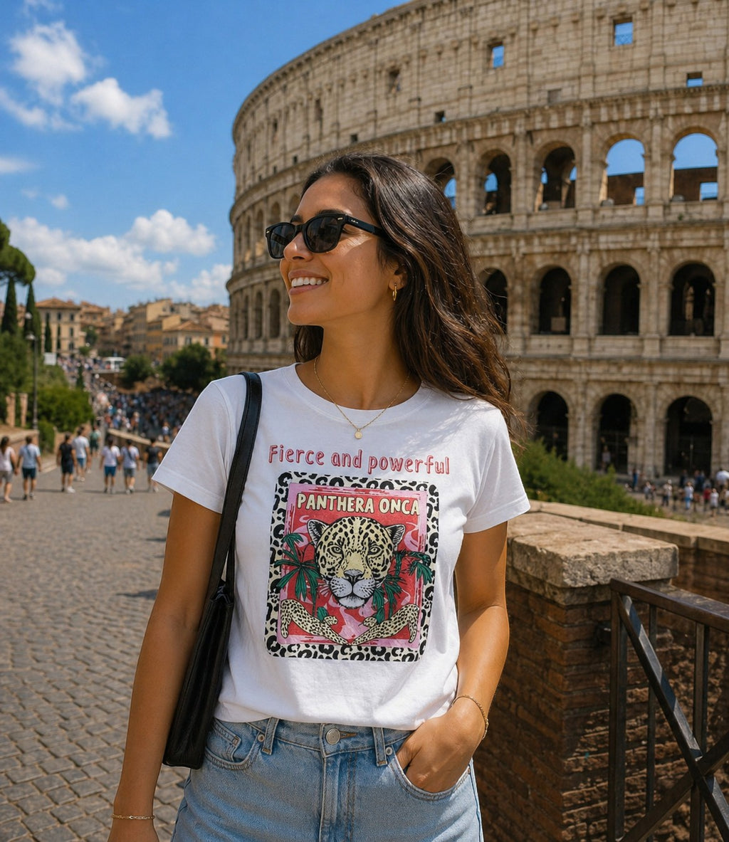 T-SHIRT FIERCE AND POWERFUL LÉOPARD ATTRAIT PARIS