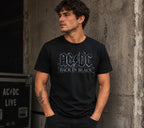 T-shirt AC/DC - Back In Black Flames