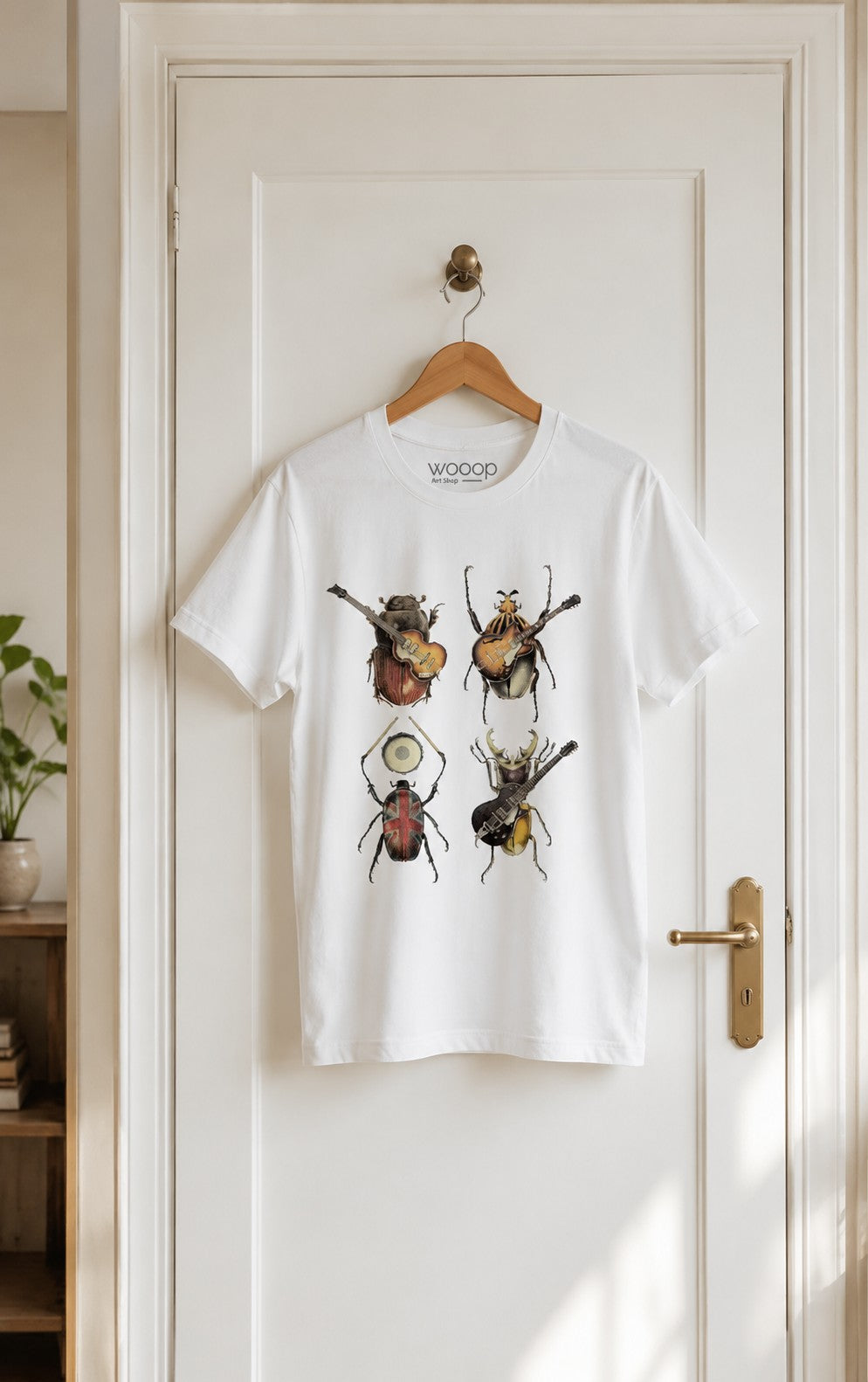 T-shirt Blanc Homme Beetles WOOOP