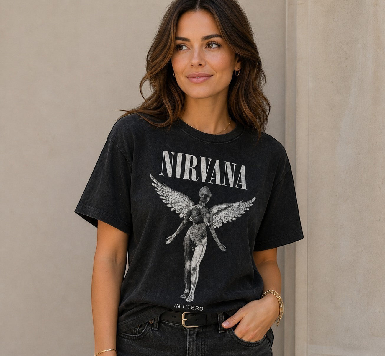 T-shirt Nirvana In Utero Stonewash COTTON DIVISION