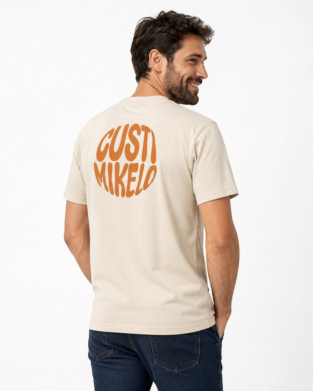 T-shirt imprimé cercle beige